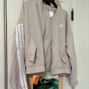 Adidas Light Beige Jacket with White Accents